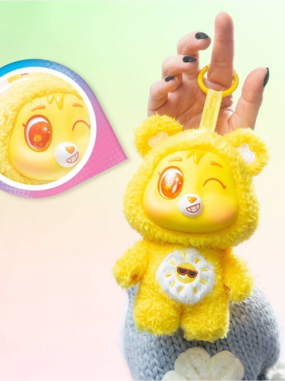 Care Bears Surprise Reveal Caring Cuties Plush- Yellow Funshine Bear